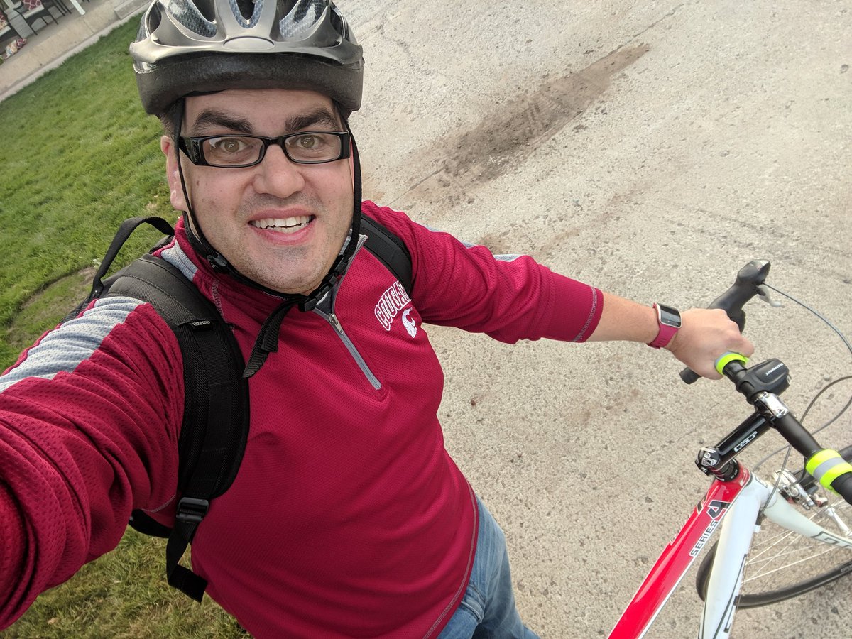 cbrandonchapman's tweet photo. Riding to work as part of #PalouseBikeWeek. My house ➡️ #ChipmanTrail ➡️ Airport Road ➡️ Grimes ➡️ Stadium Way ➡️ College Ave pedestrian road to classy #ClevelandHall. #PedalThePalouse #GoCougs https://t.co/5s5qbFkaXJ