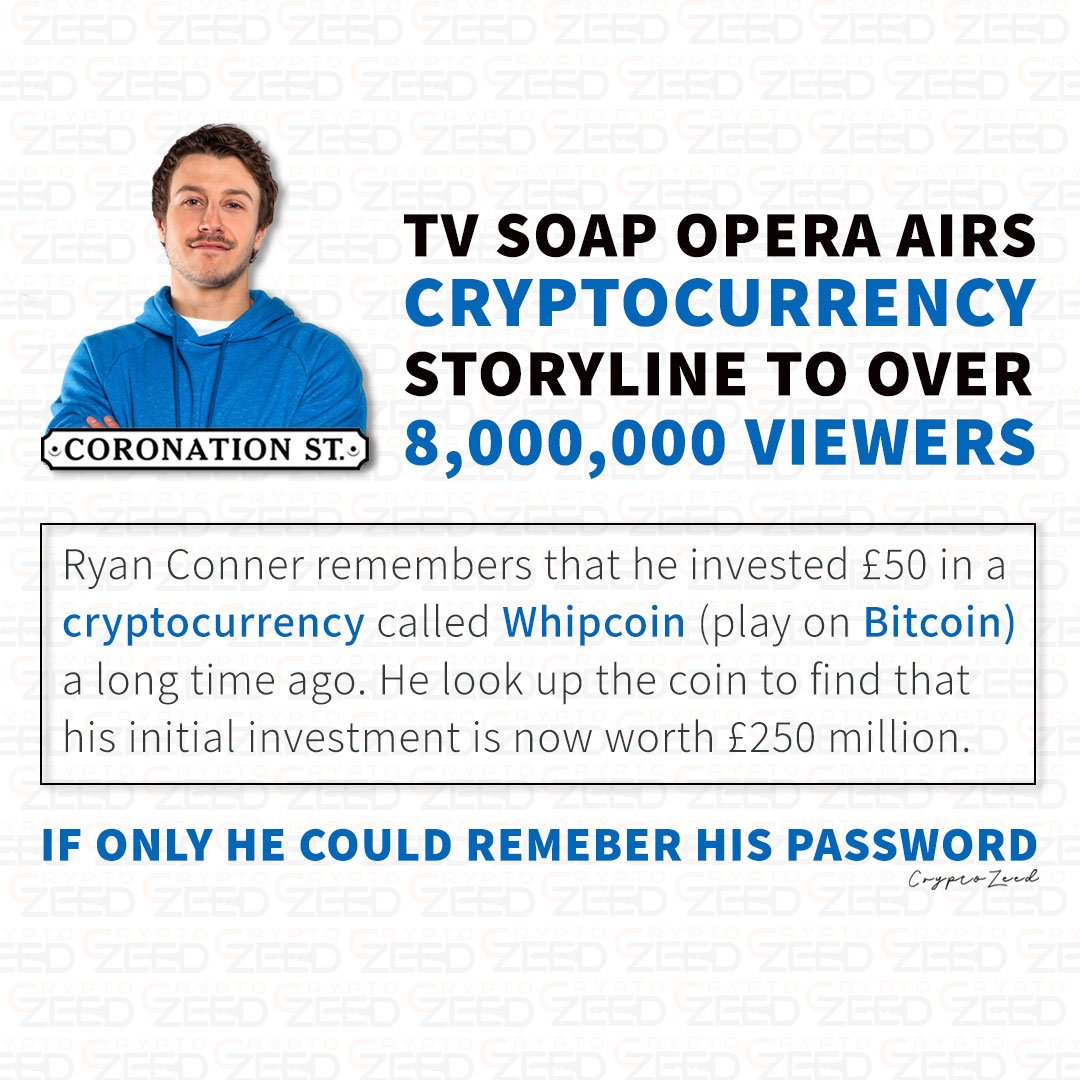 "Be smart, protect your wealth" - <a href="/CryptoZeed/">CryptoZeed 🌐</a> 

<a href="/itvcorrie/">Coronation Street</a> #DigitalPayments #Cryptocurrency #Crypto #CryptoZeed #BTC #bitcoins #Security #money #blockchain #cryptotrading #CryptoNews #Safe #TuesdayThoughts #Corrie #password