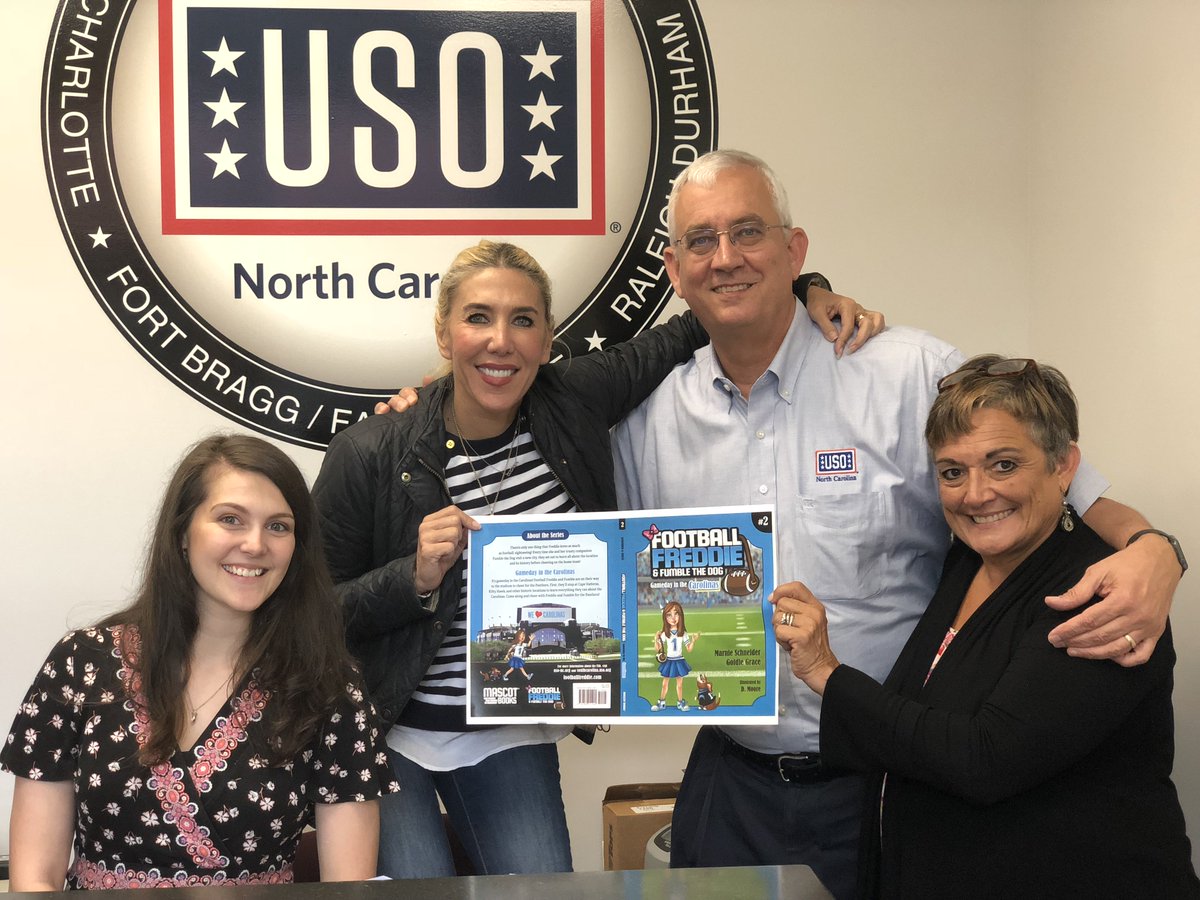 GameDayInTheUSA's tweet photo. KUDOS to the @USOofNC for supporting service members helping with Hurricane Florence! Use the code “USONC” when you buy Gameday in the Carolinas &amp; we’ll donate $3 to the USO of North Carolina! https://t.co/WqbOyqHvd6

#ReadFootballFreddie #MarnieSchneider #GameDayInTheUSA #USONC https://t.co/F1XrQiDyIC