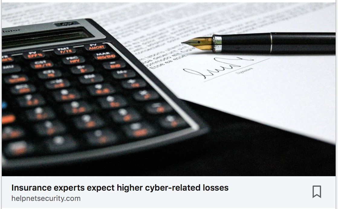 Insurance experts expect higher cyber-related losses
lnkd.in/dPsV2vB
#cyberinsurance #cyberrisk #cyberriskmanagement #databreach #cyberattack