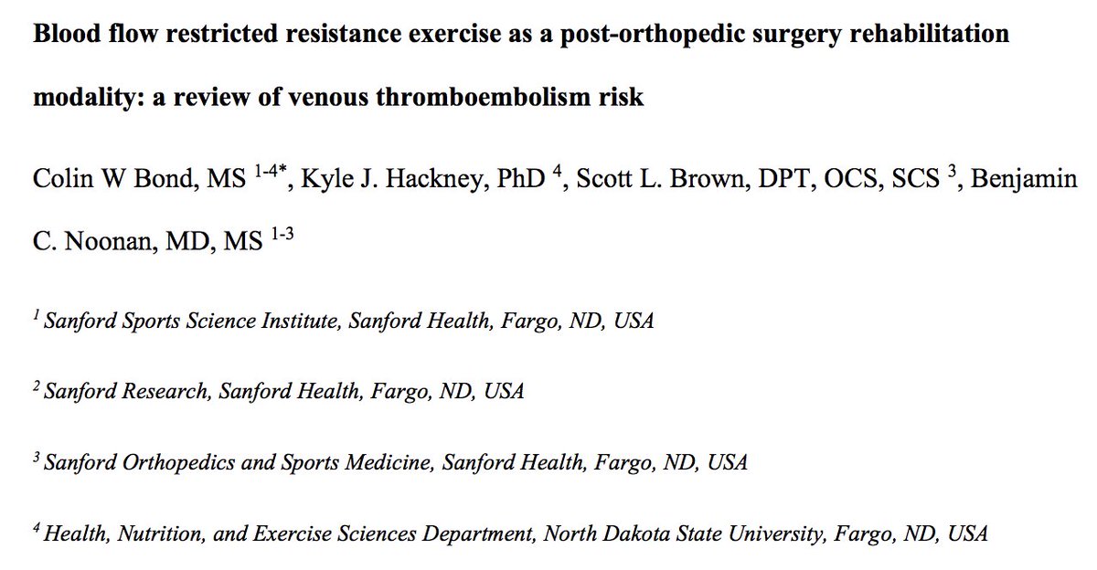 New paper on VTE and #BFR from our friends <a href="/SanfordHealth/">Sanford Health</a>, very thoughtful and well written.  ncbi.nlm.nih.gov/pubmed/30208794