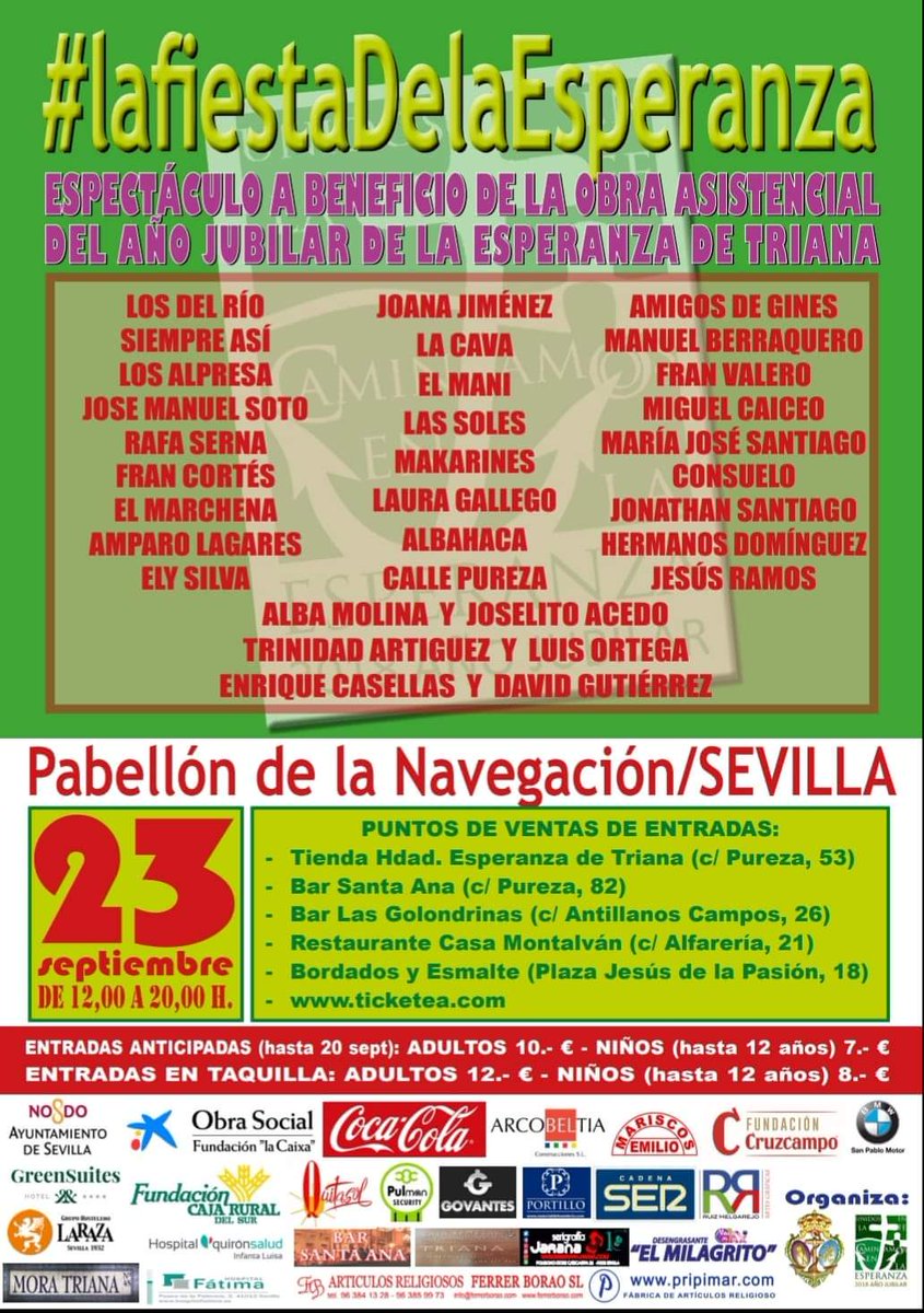 No os la perdáis, es por una muy buena causa. #LaFiestadelaEsperanza