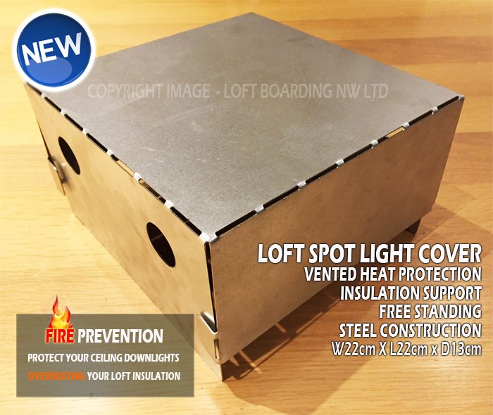 Spot light covers loft insulation