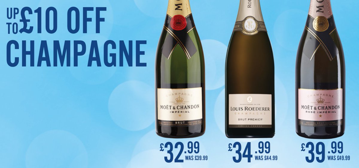 winerackuk's tweet photo. Up to £10 off selected champage. Louis Roederer premier brut - A modern elegant Champagne with a long fine flavour. Was £44.99 now only £34.99. Visit your local Wine Rack store today, open from 10am until late https://t.co/i67hm7L55i