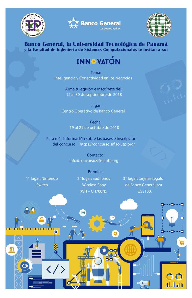 utpfisc's tweet image. Ya tenemos equipos inscritos, recuerda que solo serán 10 equipos de 4 integrantes. No te pierdas esta oportunidad! #VidaFISC #ConcursoFISC #VidaUTP #INNOVATÓN2018. Si tienes alguna pregunta no dudes en consultarnos, concurso.sifisc-utp.org