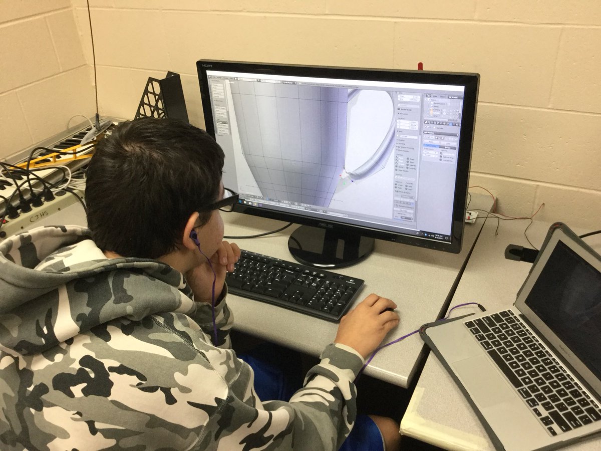 ToddKnobloch's tweet photo. Donut and cup project progress.VREP #2020HowardWinn @Crestwood_HS https://t.co/7HyJ4abRc7