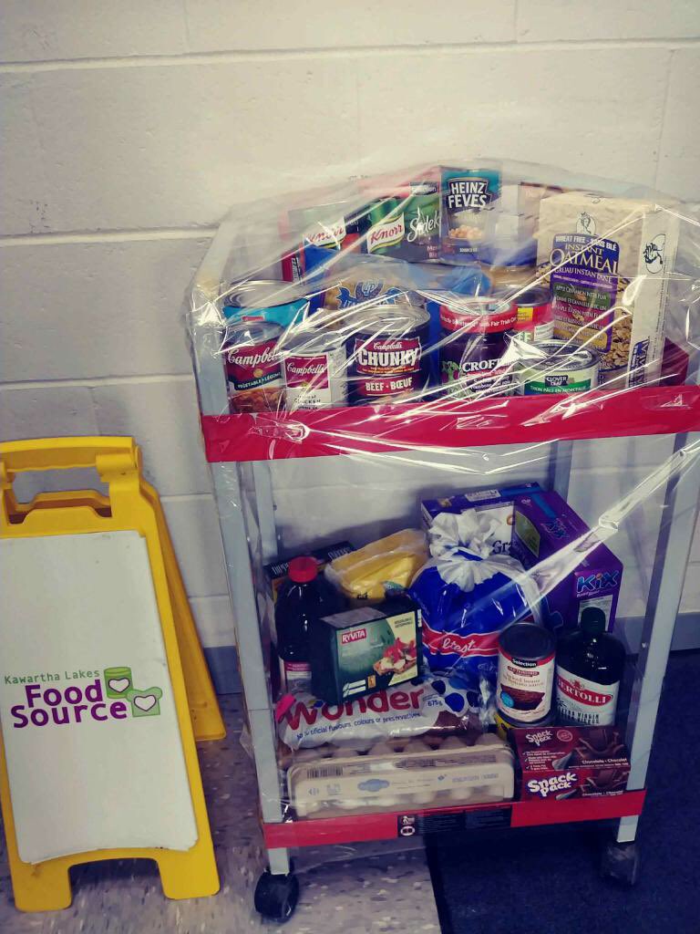 WomensRes_CKL's tweet photo. This display is a food cupboard order that we are able to provide a woman and 2children with. We partner with the Kawartha Lakes Food Source. Giving back to the KLFS this week, because it is #hungerawarenessweek Vicky’s Values will be donating 10% of each sale @kawarthalakes https://t.co/Vielz1Yyul