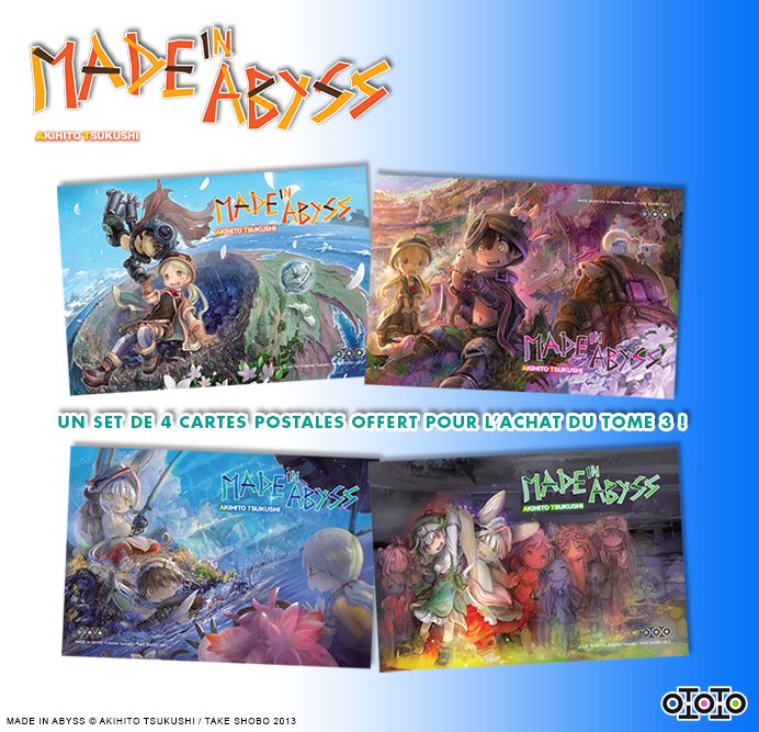 Pointmanga's tweet photo. J-3 avant les sorties @Ototoedition du 21 Sept. Précommandez maintenant pour recevoir dès leur sorties ces nouveautés + des goodies offerts, comme un set de cartes postales #MadeInAbyss avec le tome 3 ! #MyTeenRomanticComedy, #Overlord, #TheIsolator, ...
https://t.co/Ep5pVQXPHO https://t.co/axE8Ppk95g