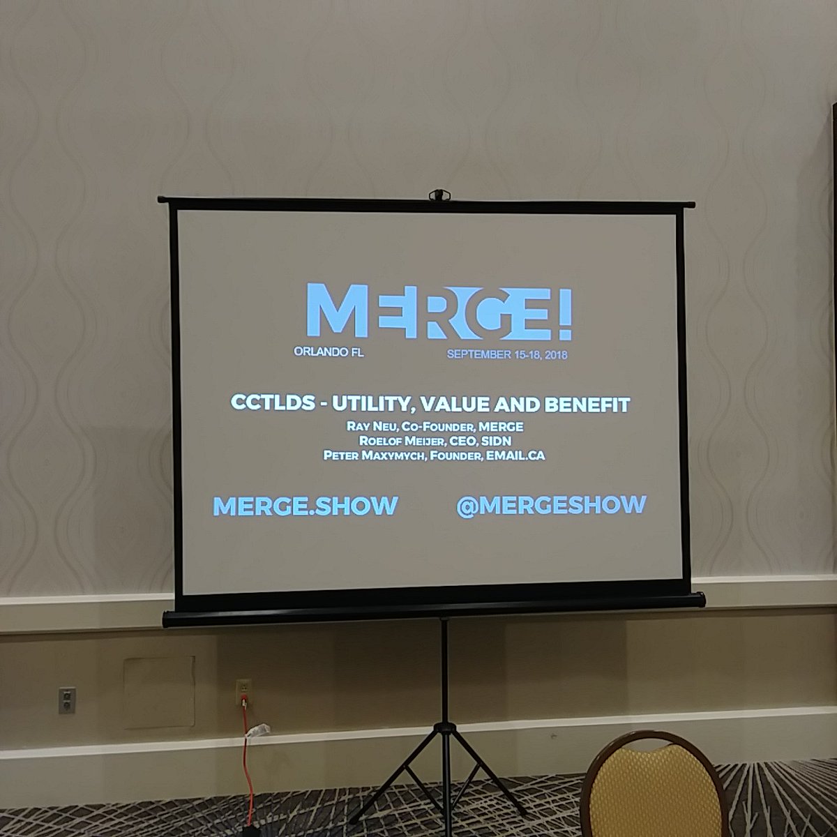 mergeshow's tweet photo. Happening now at #MergeShow 2018, a panel discussing the utility, value, & benefit of #ccTLDs!
Feat. @PeterMaxymych, CEO & founder of https://t.co/iQyWSOwvhl, Inc., & @RoelofMeijer, CEO of @SIDN.
Moderated by Ray Neu, co-founder of @mergeshow.
#domains #DNS #TLDs #domainnames https://t.co/LtfcCAK7pY