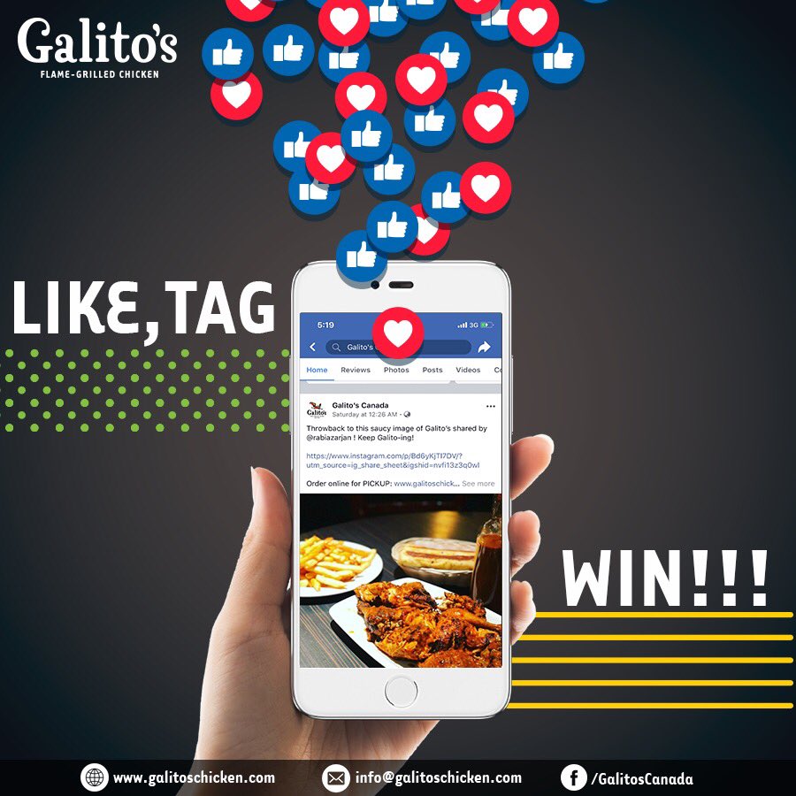 GalitosChicken_'s tweet photo. We’re back with another Peri easy WIN!Get a chance to WIN a FREE Galito’s Chicken FAMILY MEAL!1️⃣ LIKE GALITO’S CANADA FB PAGE or FOLLOW on INSTA
2️⃣ TAG a FRIEND
#LIKEourPage #tagfriend #contest #sauces #periperi #flamegrilled#chicken #BBQ #grilling #Mississauga @tossdownca https://t.co/vNbO0lNUEn