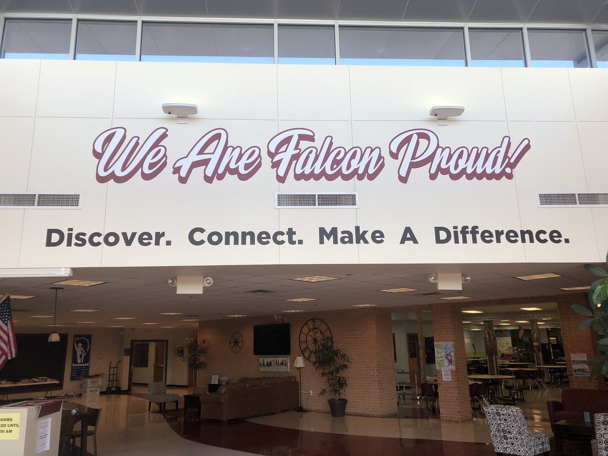 RSMSPrincipal's tweet photo. Absolutely LOVE our new look at the enterance of our school!  Great way to display our mission and purpose in a powerful way.  Thx to @vinylimages  for doing this for us! @rockwoodschools #RSMSrocks https://t.co/J29fZroLob