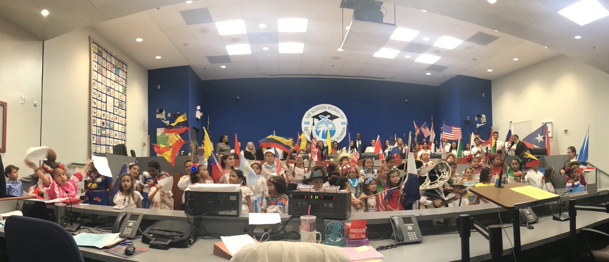 Carli828's tweet photo. Some students from @newschester celebrating Hispanic Heritage month at @browardschools with @RobertwRuncie. #HispanicHeritage  #latino #Cuba https://t.co/TkT70EiMwb