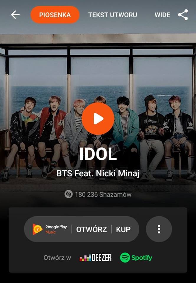 btsxpoland's tweet photo. Nie zapomnijcie o Shazamie! 🔜200k! #IDOLStreamingParty @BTS_twt https://t.co/Dk1CdRJGqs