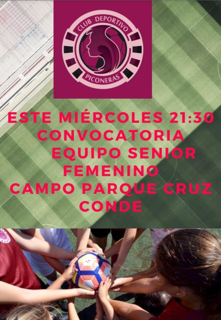 Mañana miércoles a las 21:30 te esperamos. Comienza la aventura de nuestro equipo senior femenino. Quieres ser Piconera? Jornada de puertas abiertas, te esperamos⚽️❤️!!!!! #cordobaesp #sepiconera