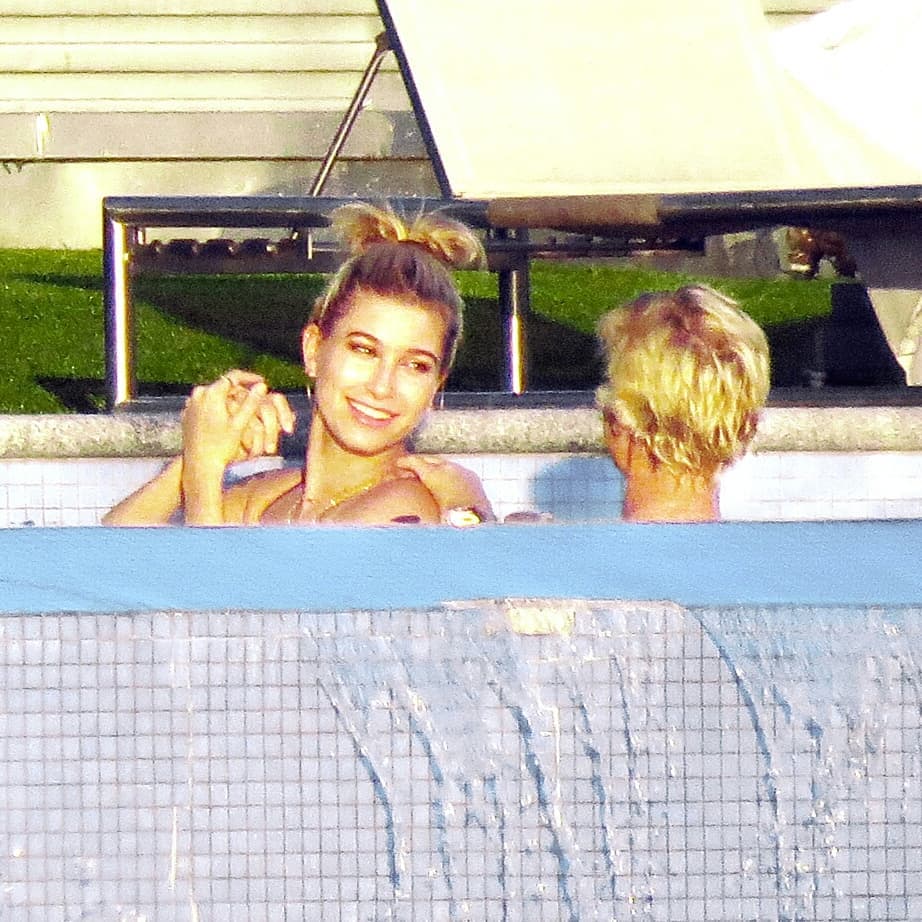 January 21, 2015. Hailey and Justin at his house in Los Angeles.