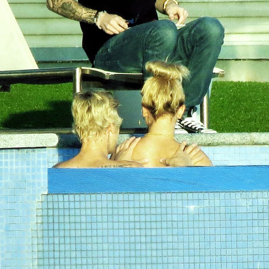 January 21, 2015. Hailey and Justin at his house in Los Angeles.