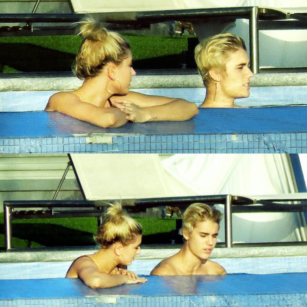 January 21, 2015. Hailey and Justin at his house in Los Angeles.