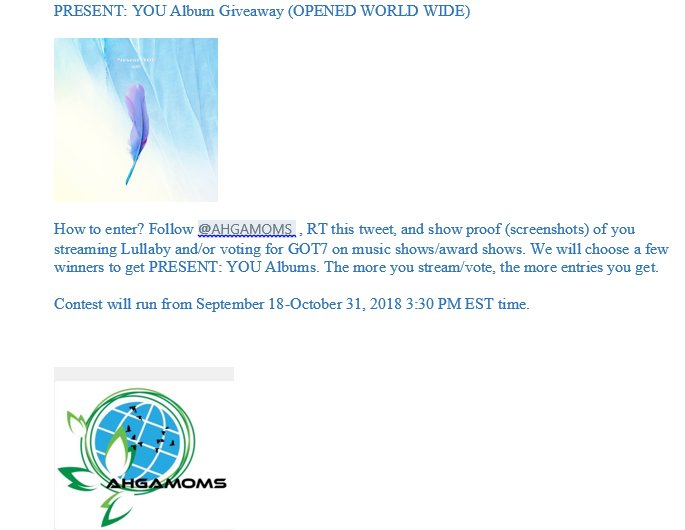 AHGAMOMS's tweet photo. GIVEAWAY: Open World Wide for #PresentYOU @GOT7Official #GOT7 albums. See below for details/Rules: https://t.co/1ZZuil16Nq