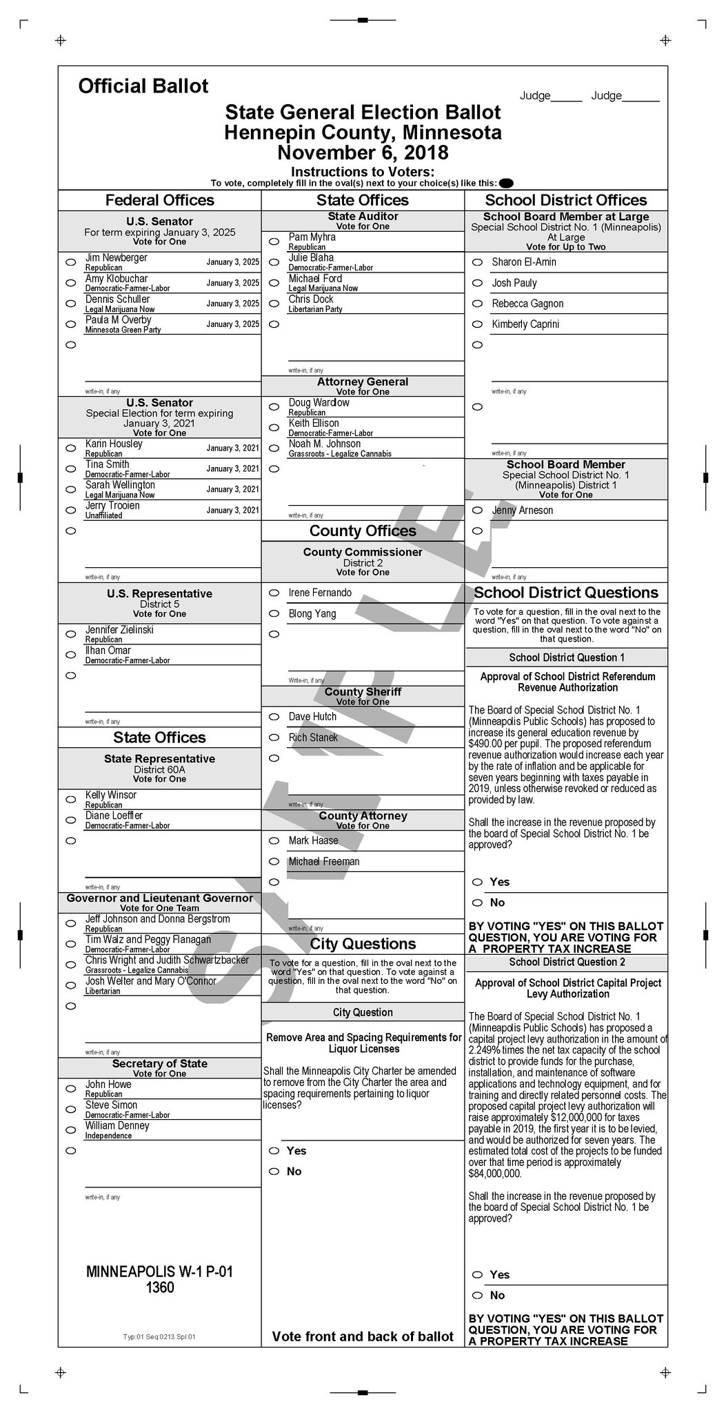 Minnesota Primary Ballot Sample Sample ballot for 2012 duluth primary
