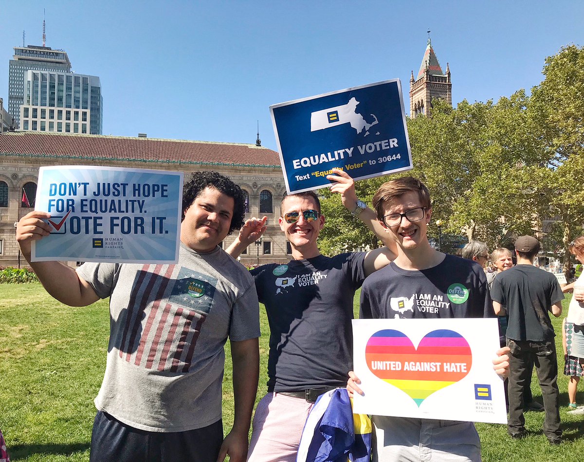 HRC attends Yes On 3 rally in Boston.