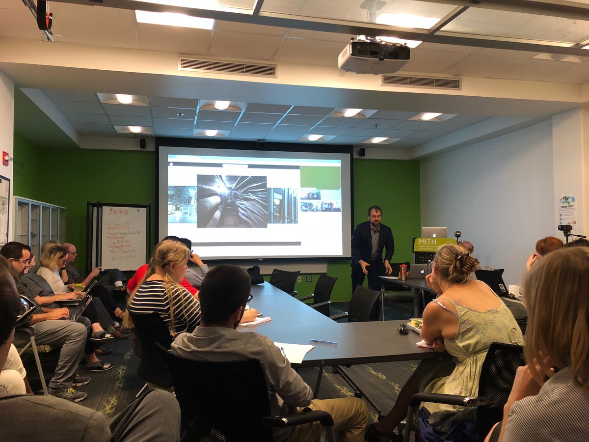 M_T_Miller's tweet image. .@germanisted &quot;making visible the material entanglements of our carefree digital lives&quot; at #mithdd @UMD_MITH right now. Come join!