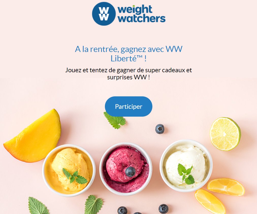 ww_france's tweet photo. ⏱️ Jusqu'au 20/09, participez à notre grand jeu-concours FB 🎊 ! Répondez au quiz et tentez de gagner :
🎀 30 abonnements WW d’une durée de 1 mois
🎀 20 livres « Je m'y mets - Objectif belle silhouette »
🎀 50 tote bags WW
https://t.co/uQkXMpiciy #wwfr #LaLiberteDe https://t.co/l1s0oOg7hd