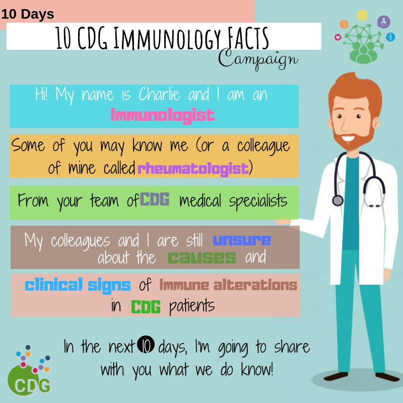 worldCDG's tweet photo. Launching the #awareness + #empowerment campaign 10 Days=10 #CDGImmunology Facts! #CDGAwareness #CDGFacts @Metab_ERN @DrPas84Ele @VJsapps @AmourFund @Glycopedia @GlycobiologyUK @BegonyaNafria @VirginieBF31 @RareConnect @ataxiaandme @UK_CDG @cdgcanada @LesPtitsCDG @cdgsindrome https://t.co/TpqVAA69GK