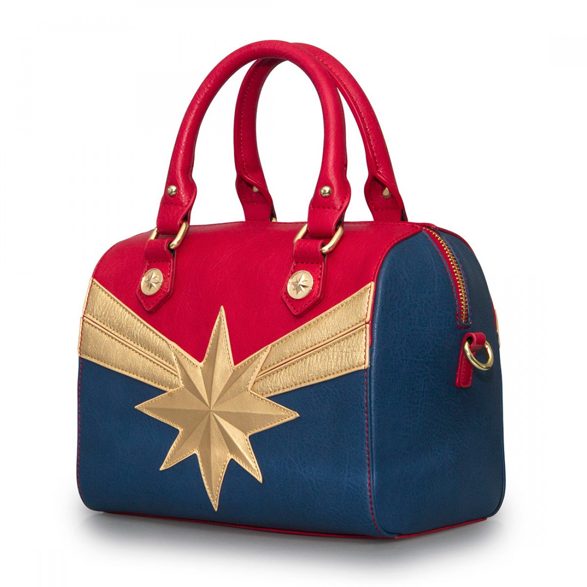 Funko's tweet photo. RT &amp; follow @funko for a chance to WIN a Loungefly Crossbody #CaptainMarvel Bag.  Have you seen the trailer?! https://t.co/xVvzYvYbnr