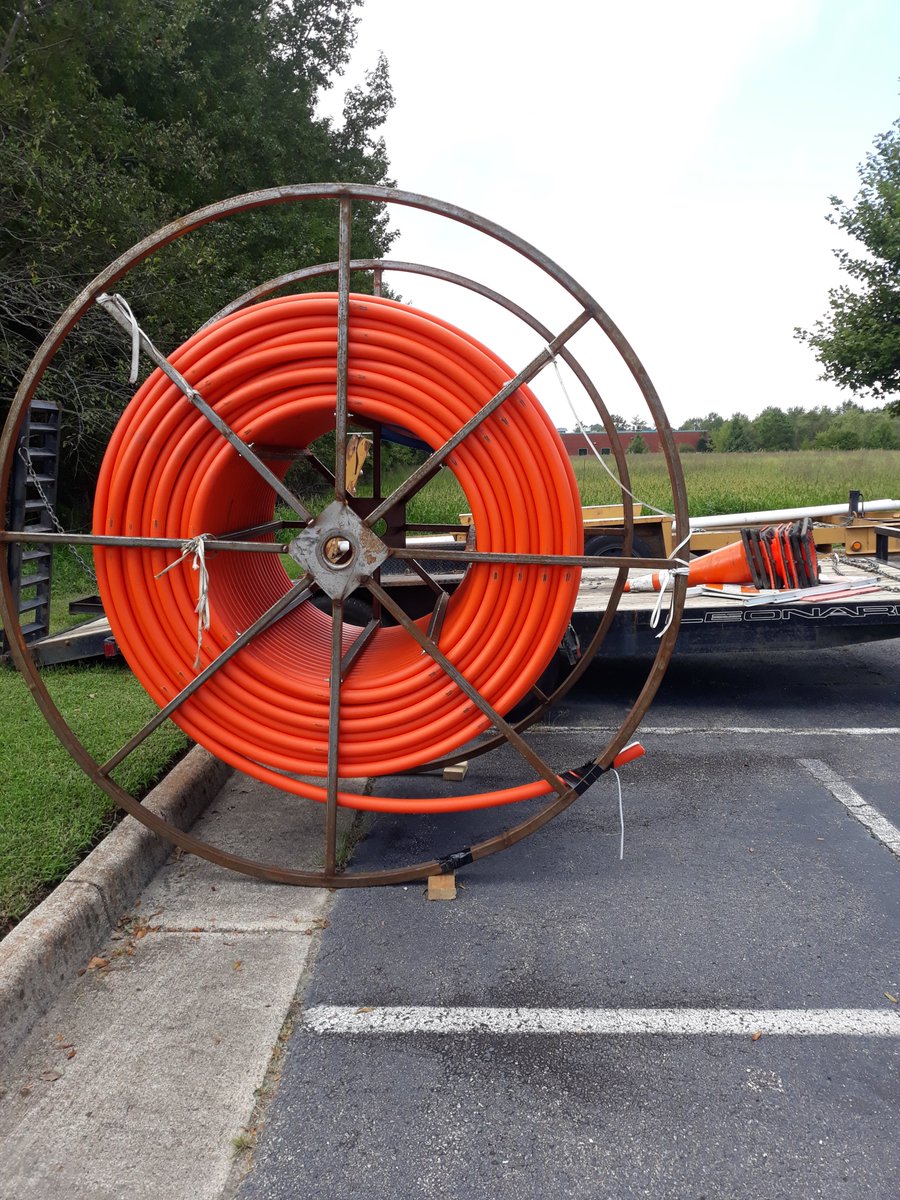 GlobalinxDC's tweet photo. Lumos Networks getting their conduit trenched up Corporate Landing Pkwy.  Globalinx Data Centers being a good partner allowing them to house their equipment at our Data Center and Subsea Cable campus https://t.co/5JpHpe7t9q