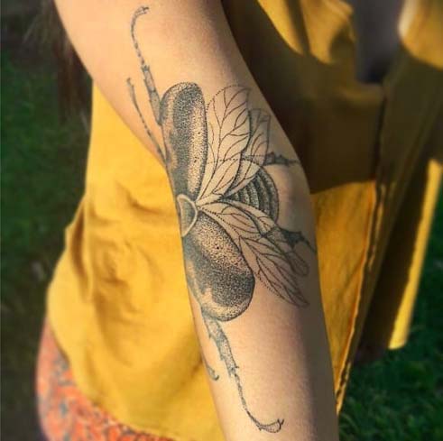Featured image of post Beetle Tattoo Arm Awesome colored beetle tattoos design