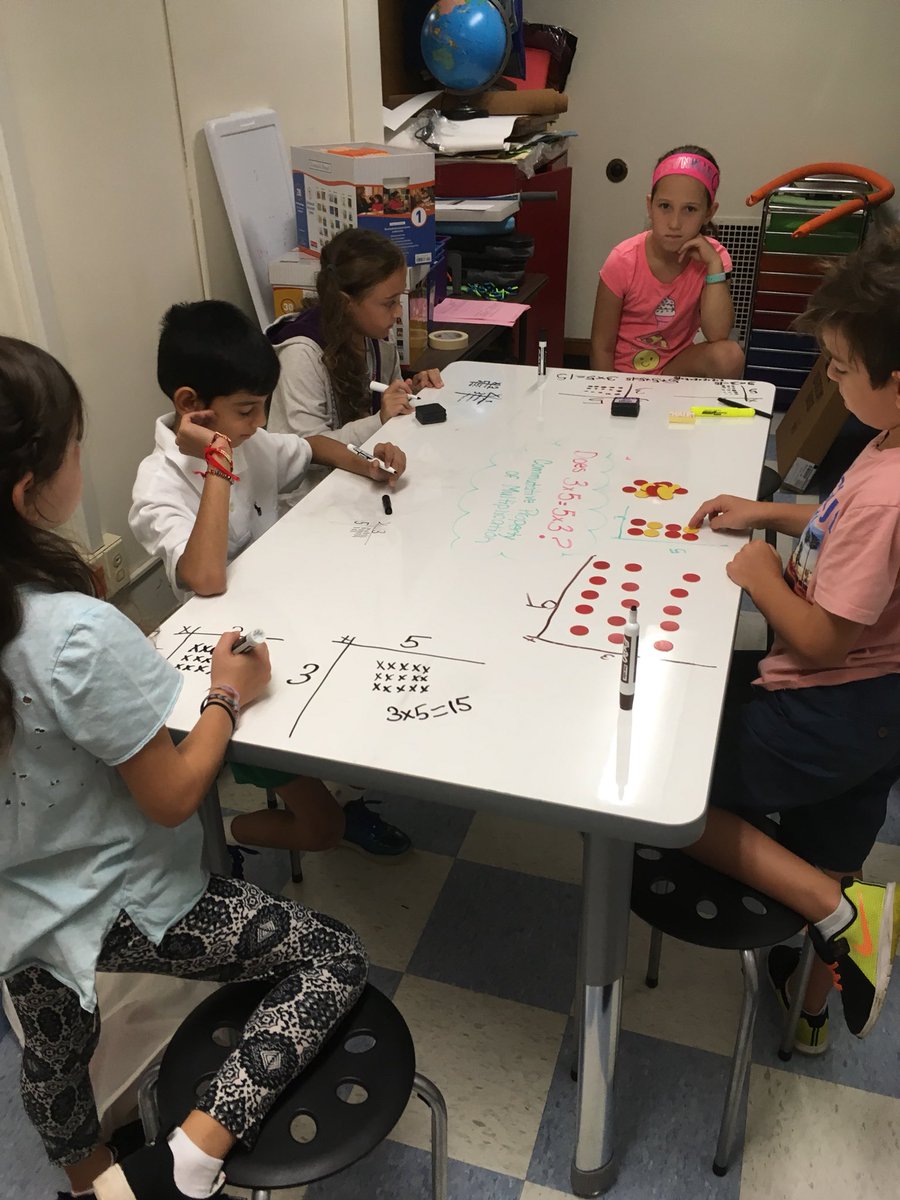 JamiePandolf's tweet image. We had so much fun using our white board table for the first time when exploring the #commutativeproperty and building #arrays @mrsminerva_NS #ewlearns @NorthSideEW