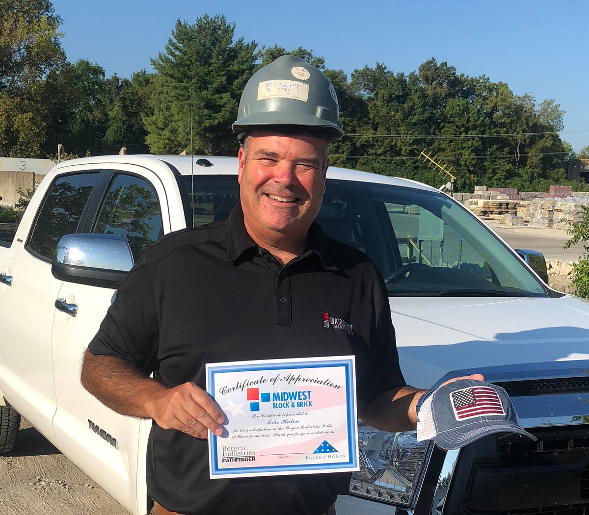A big "Thank You" to Mike Hulen with <a href="/MidwestBlockBri/">Midwest Block&Brick</a> for participating in Bergen Industries' <a href="/FoldsofHonor/">Folds of Honor</a>  promotion #support #Veterans