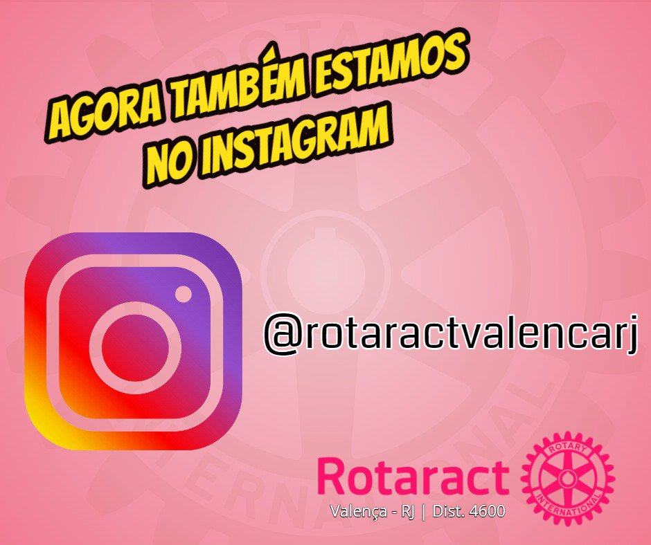 RotaractValenca's tweet image. OLÊ LÊ! OLÁ LÁ! 
ESTAMOS EM TUDO!
O #RotaractValençaRJ chegou, finalmente, ao Instagram! 
Siga nossa página e fique por dentro do nosso trabalho na cidade! :D 
#Rotaract 
Seja a inspiração! 
#RotaryInternational #RotaractBrasil #RotaryBrasil #Dist4600