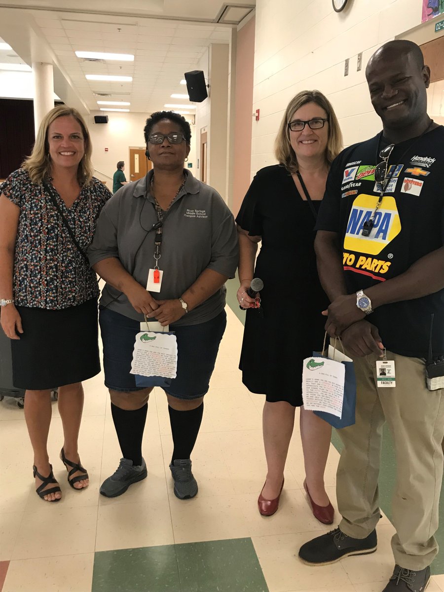 Congratulations to our first ever Swamp Support Team Recognition Recipients, Ms. S. Smith, Ms. N. Hess and Mr. R. Charles!  #RiverSpringsAllIn