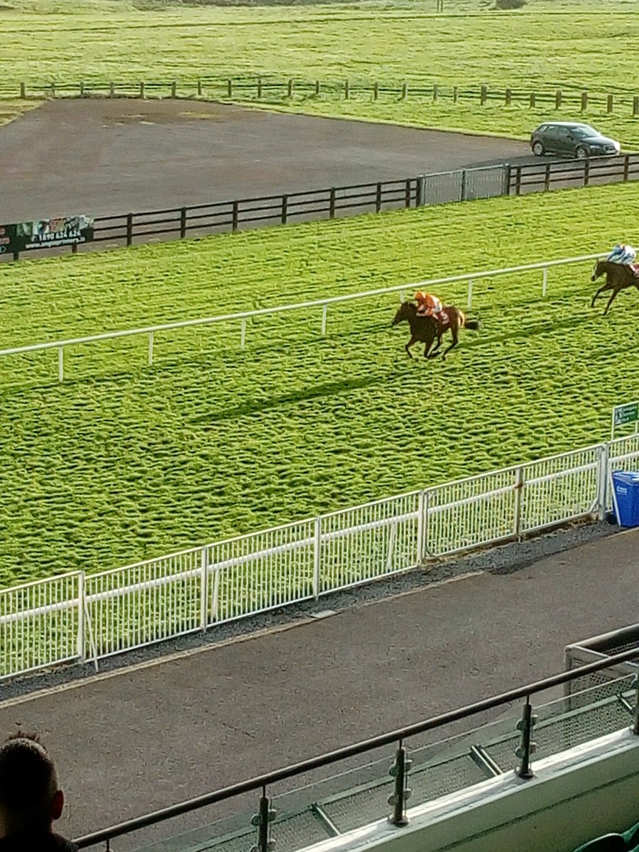 JoeSeward1's tweet photo. #ELLEANTHUS who showed distinct promise @curraghrace storms clear here at a very blustery @Galway_Races under in form Jockey Shane Crosse for in a very much in form @JosephOBrien2 can do no wrong ...Must be the #GrahamAtkinson #factor ..
#Galwayraces
#horseracing https://t.co/8n35B95Rf7