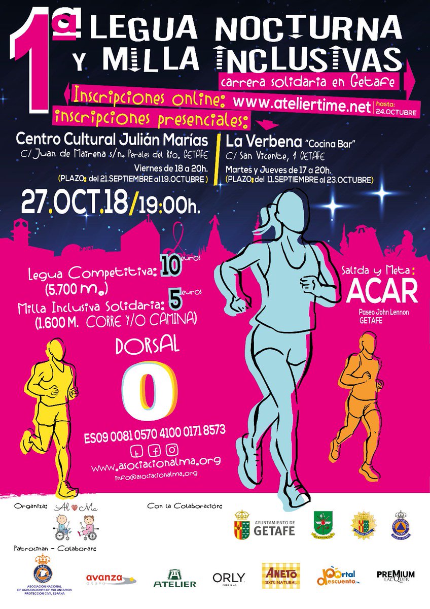 agustito40's tweet photo. @Cs_LGTBI Nos ayudas a difundir? I Legua Nocturna de Getafe y milla inclusiva organizada por la Asociación ALMA luchamos por la inclusión de los niños con pluridiscapacidad. Un saludo. https://t.co/1ojWcDEoJw