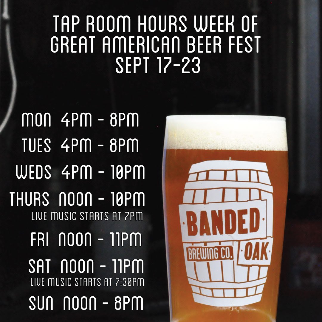 GABF hours!! Have a good week everybody.