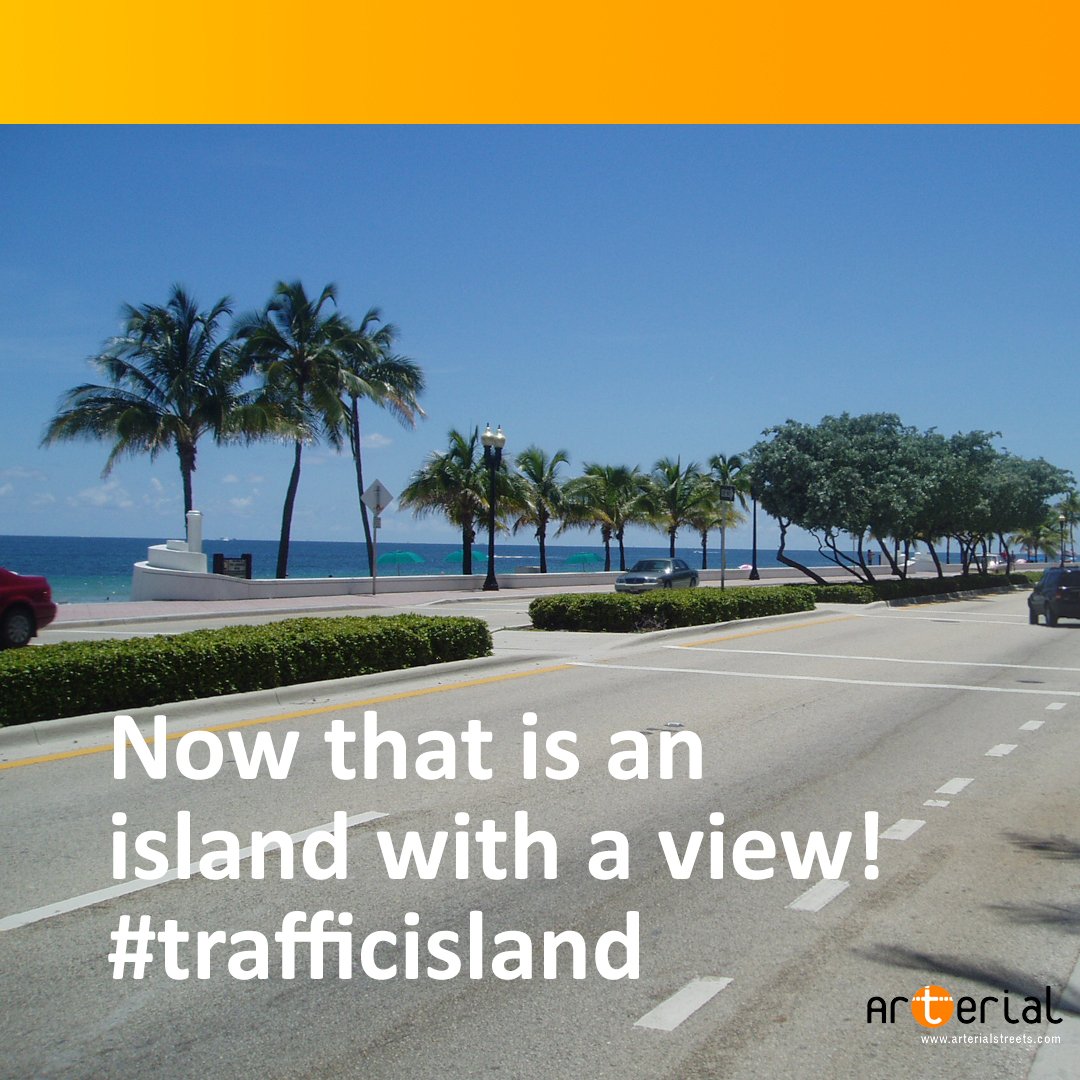 Traffic islands not only regulate the flow of traffic, but also protect pedestrians and give them a safe space while crossing the street. #trafficislands #safestreets #walkability #completestreets