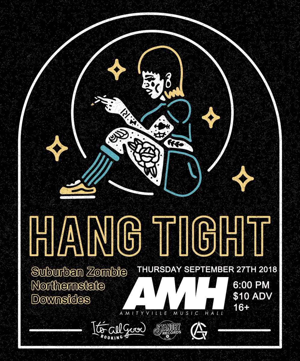 SHOW UPDATE: <a href="/subzombieny/">Suburban Zombie</a>, <a href="/northernstateli/">northernstate</a>, and <a href="/downsidesli/">Downsides</a> are joining <a href="/HangTightBand/">Hang Tight</a> next week! We also still have room for one local to hop on. If you're interested email amh198@gmail.com
🎟️ : bit.ly/2D6hCHu