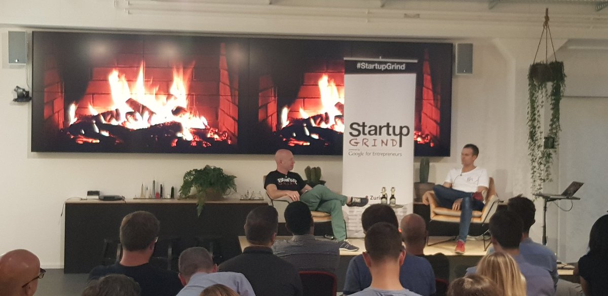 OfficeLabSpace's tweet photo. Happening now! Awesome 5 Year anniversary of the #Zurich #StartupGrind.

fireside chat with @david_a_butler and @GetYourGuide.

#entrepreneurship #startups  @StartupGrindZUR #GetYourGuide #startup #startuplife #zurich https://t.co/lixFmswLPy