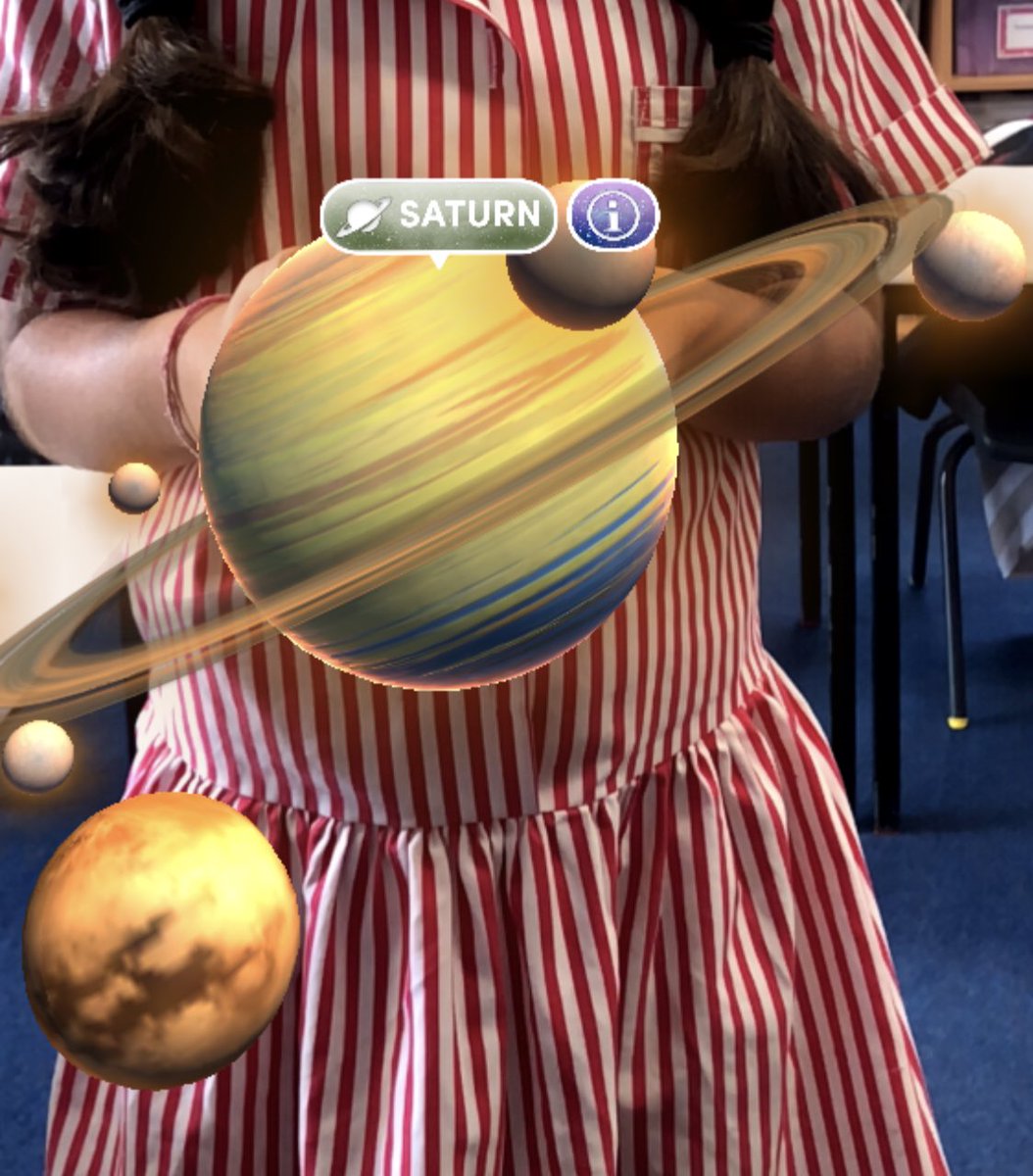 JuliaAdamsStB's tweet photo. Thank you @andyperryer for lending us the #mergecube We had a little time to explore today and it was #outofthisworld! #edutech #teachersoftwitter #spacetopic https://t.co/GQTqaI9Q0I