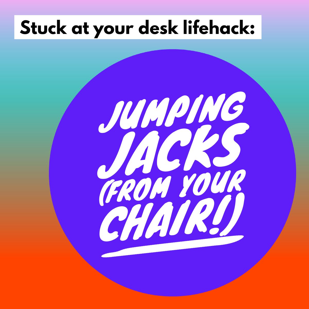 Jumping jacks can build your endurance and get your blood flowing (which probably helps you think better.) 
.
#StuckAtYourDesk #lifehacks #selfcare #relaxation #portlandmassagearts #ThaiMassage #chairmassage #corporatewellness #jumpingjacks #getoffyourbutt