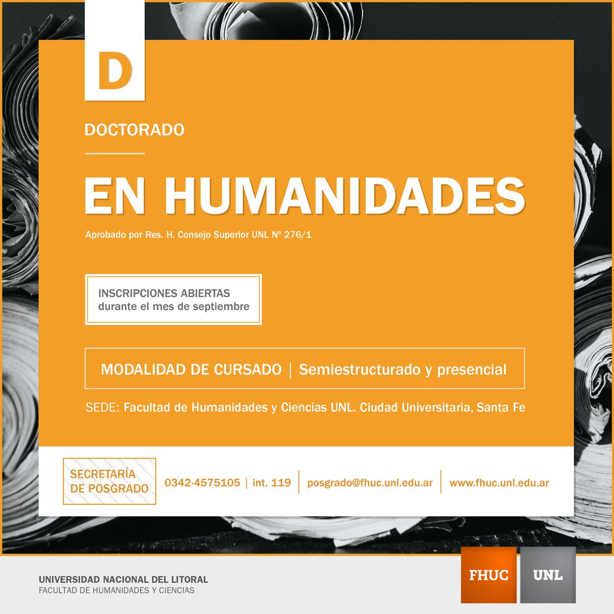 Doctorado en Humanidades en #FHUC
