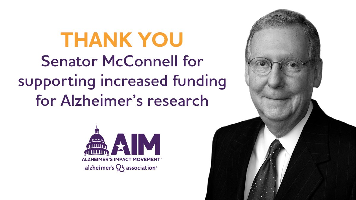 ALZIMPACT's tweet photo. RT to join us in thanking @SenateMajLdr for his leadership in securing an additional $425M for Alzheimer’s and dementia research at the @NIH! #ENDALZ https://t.co/9sqIdgzxqc