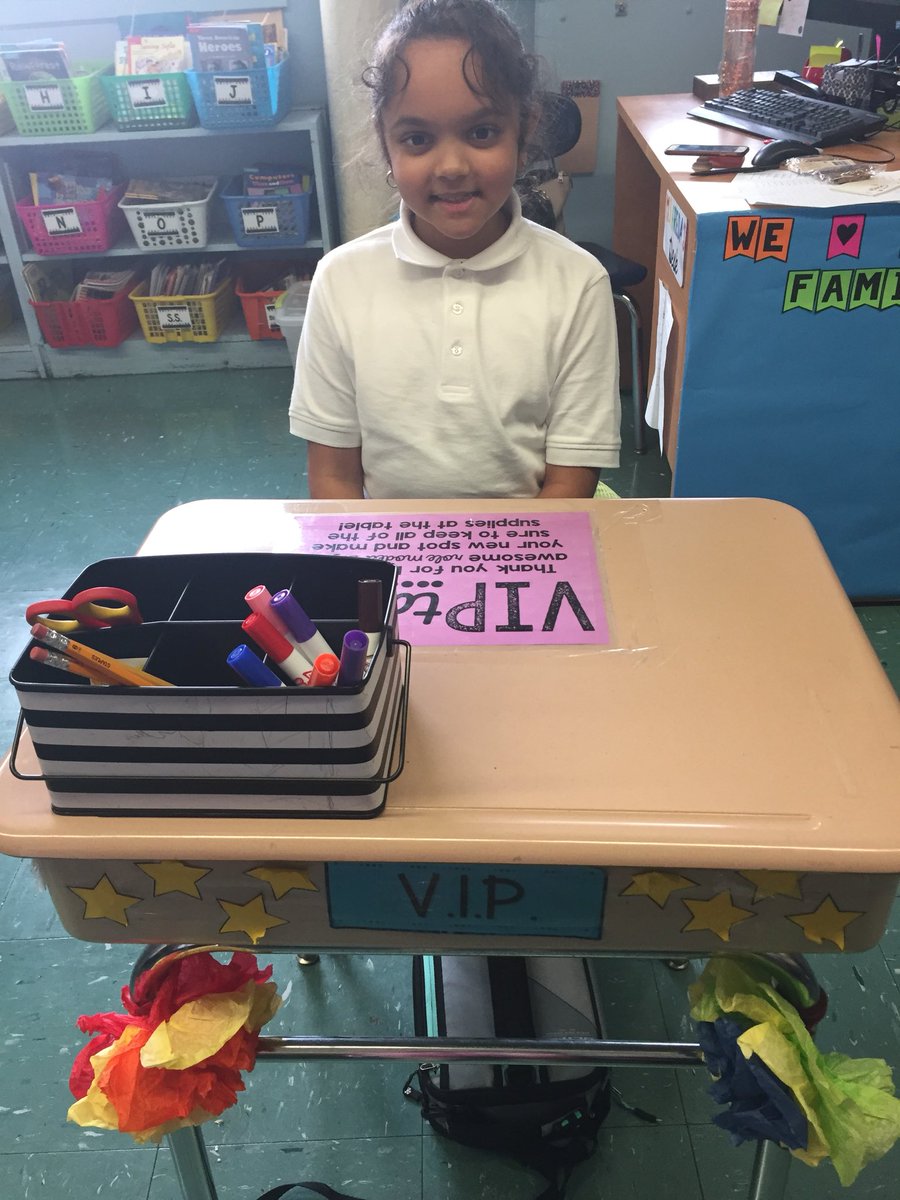 2ndGradeJKO's tweet photo. Jenna is our VIP today! Good work! @PS66JKO #VIPdesk #hardworkpaysoff #classroommanagement https://t.co/KS4uVc8Rr5
