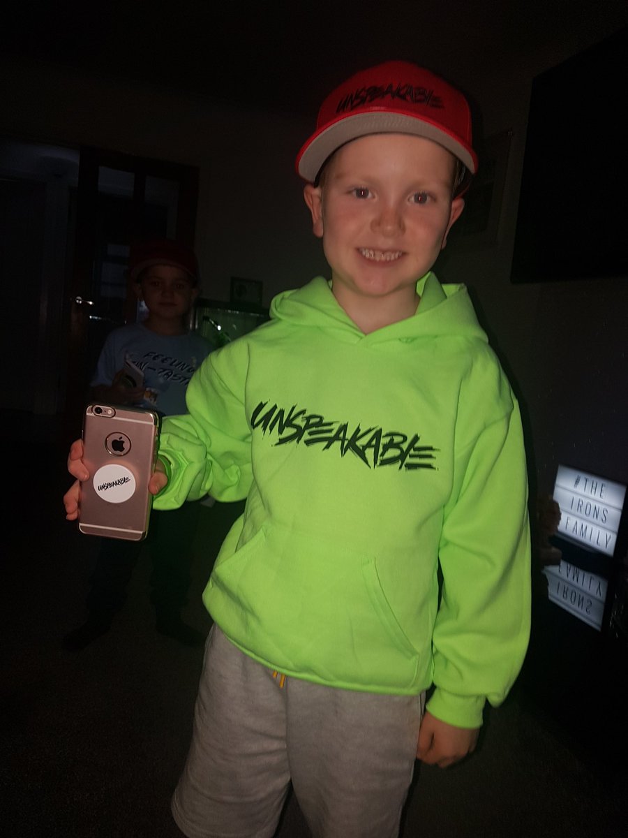 LauraGlassford's tweet photo. @UnspeakableGame #unspeakablegame my two boys love watching your videos and are so happy with their unspeakable merch they got. They asked me to send a picture to you. Could you send a message or video back to them saying hi their names are Zac and Mason 😀 https://t.co/nHY6QsEu6u