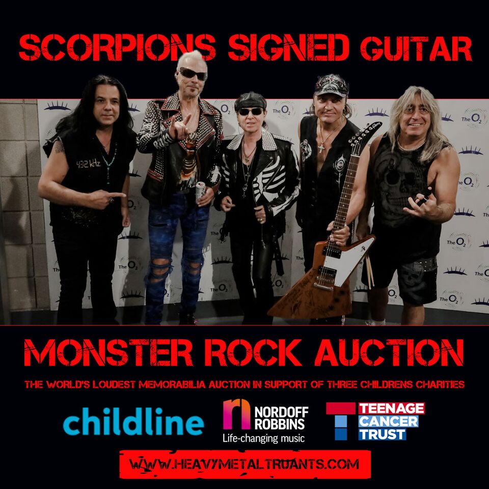 LAST CALL: Help make a difference in the lives of children – bid on special Scorpions memorabilia in the Heavy Metal Truants Monster Rock Auction 🦂🤘 #HMTauction

Scorpions Signed Guitar: hyperurl.co/gb1mvk
Scorpions Signed Set List: hyperurl.co/px7for