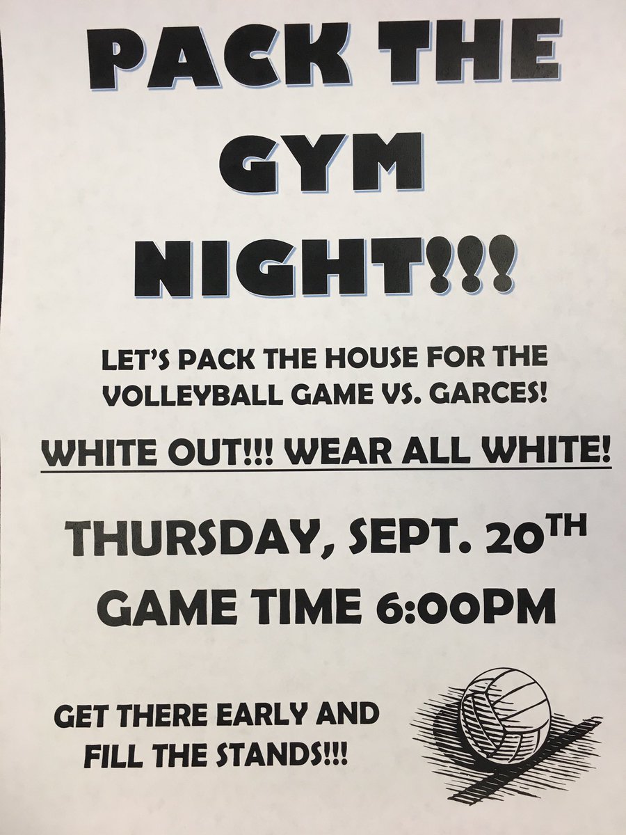 DrillerASB's tweet photo. ⚠️attention all DRILLERS! thursday (9/20) is pack the gym night!! wear WHITE and get there early to support our lady drillers!! 🔵⚪️ https://t.co/l2ob6357Ry