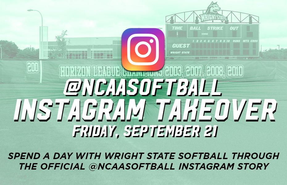 WSU_SB's tweet photo. Spend a day in the life of a Raider with us on Instagram this Friday, Sept. 21 as we take over the @NCAAsoftball Instagram account! https://t.co/qoO3XeHhRH