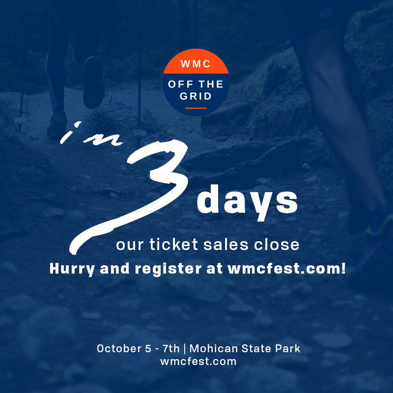 Hurry and register for WMC: Off-The-Grid before Friday at 11:59 pm! wmcfest.com. Our incredible adventure kicks off Friday, October 5th. #wmcotg #adventureawaits